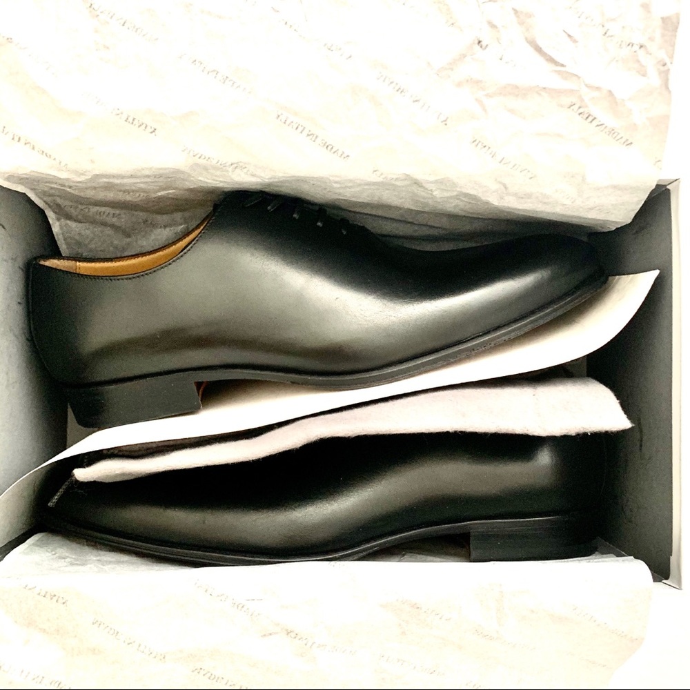 Handcrafted Italy Jose Real  Crust Nero Brogues 10.5 Wingtips Black - Picture 3 of 15
